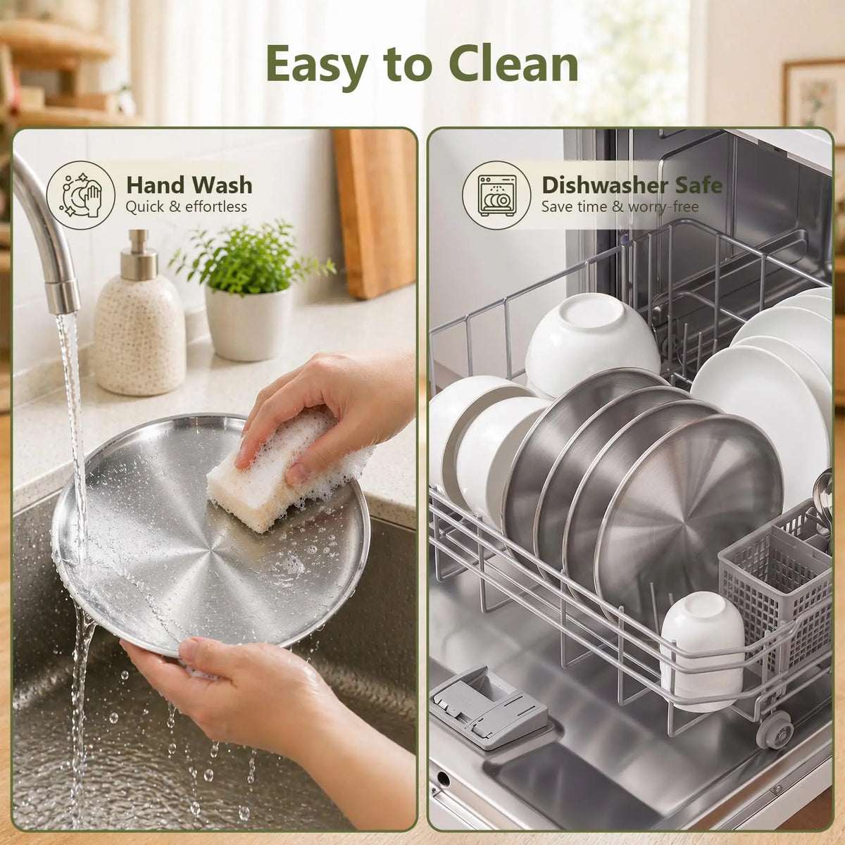 Stainless Steel Whisker Friendly Shallow Cat Bowls