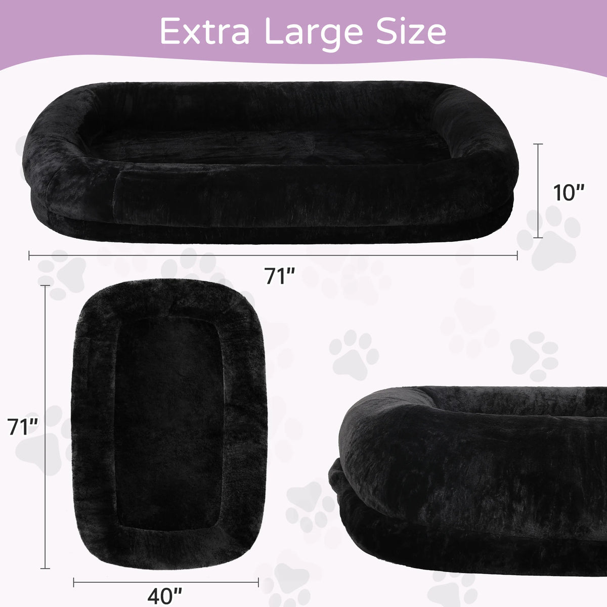Orthopedic Human Dog Bed With Removable Cover
