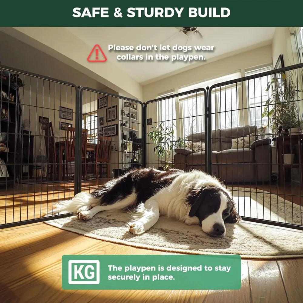 Homeplus Unleashed Indoor Dog Playpen - Stress-Free and Safe Play, Heavy Duty 40 Inch 12 Panels with Connectors,Customized