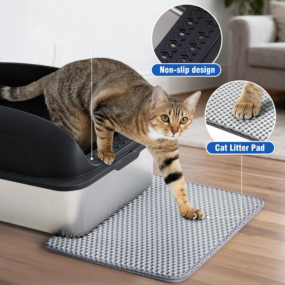 JHK Stainless Steel Cat Litter Box With Lid