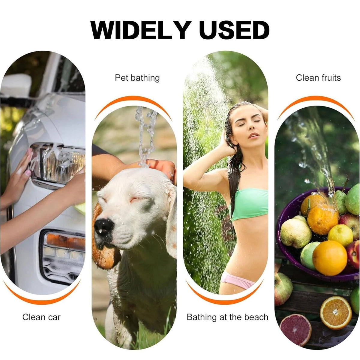 Outdoor Shower Handheld Rechargeable Gentle Shower Stream Portable Bath Sprayer for Pets Dogs Cats Car Washing Flower Watering Garden Cleaning Outdoor Use with Compact Water Pump Great for Outdoor Cleaning and Plant Watering