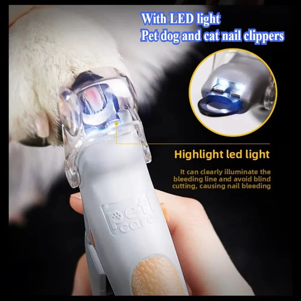 LED Pet Nail Clipper With Magnifying Lens Safe Grooming Tool