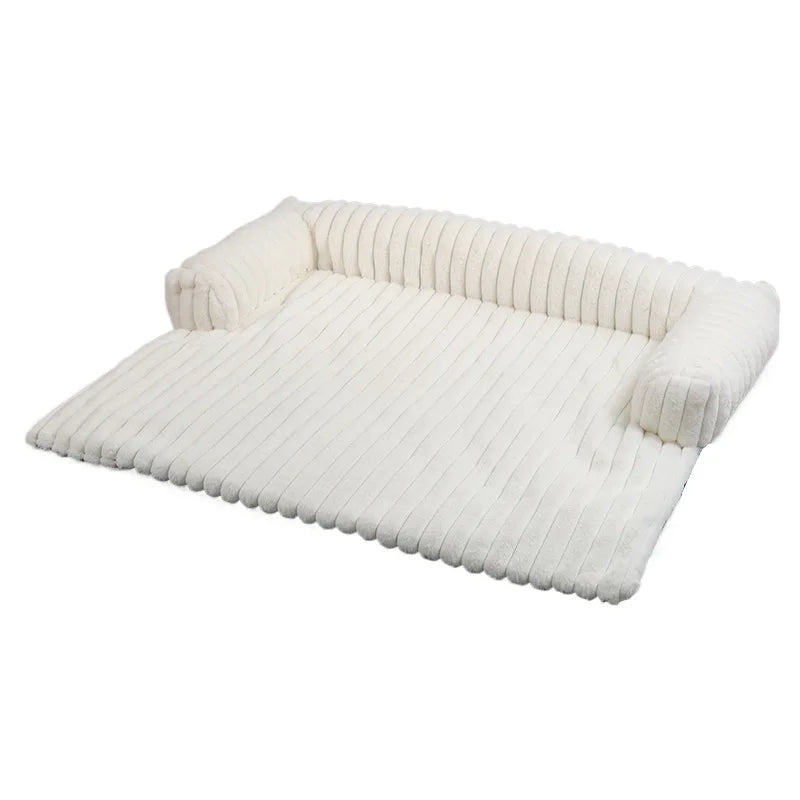 Cozy Plush Pet Sofa Bed for Dogs & Cats, Machine Washable Removable Cushion, Soft Warm Universal Kennel Nest.