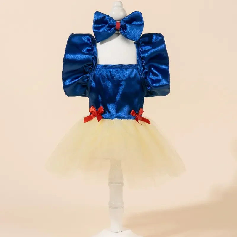 Printed Pet Princess Dress With Bow