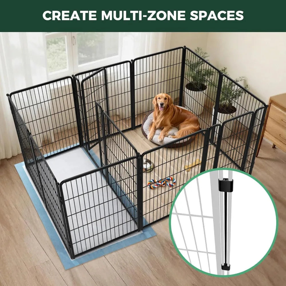 Homeplus Unleashed Indoor Dog Playpen - Stress-Free and Safe Play, Heavy Duty 40 Inch 12 Panels with Connectors,Customized