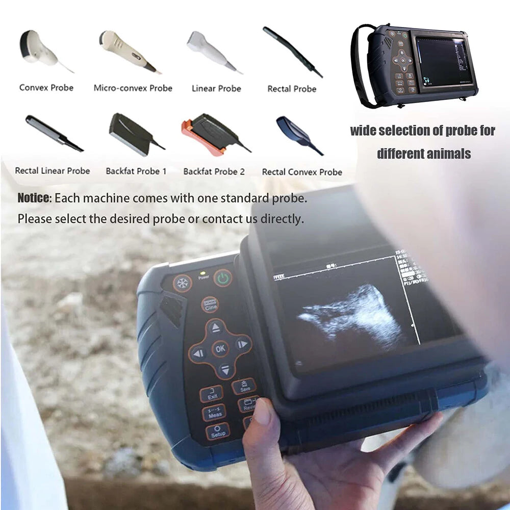 Portable Veterinary Ultrasound Scanner Vet B-Ultra Pregnancy Machine Handheld (B, BB, 4B, B+M, M) for Pig Sheep Cattle Horse Dog