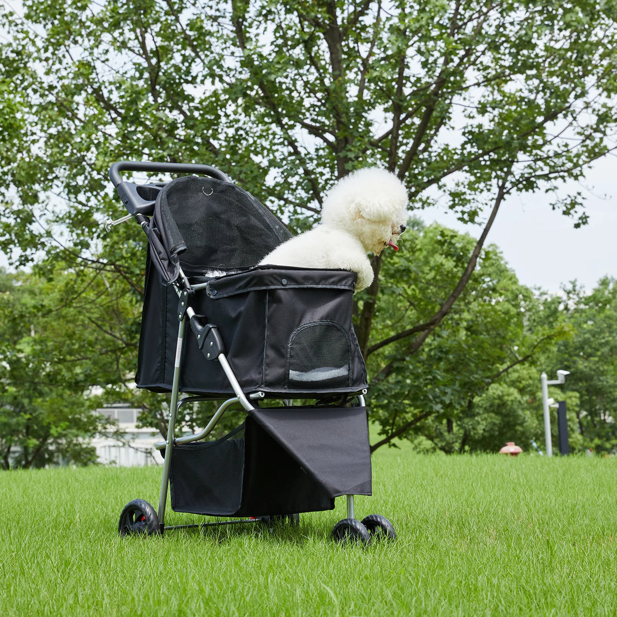 Foldable Three Wheel Pet Stroller for Dogs and Cats