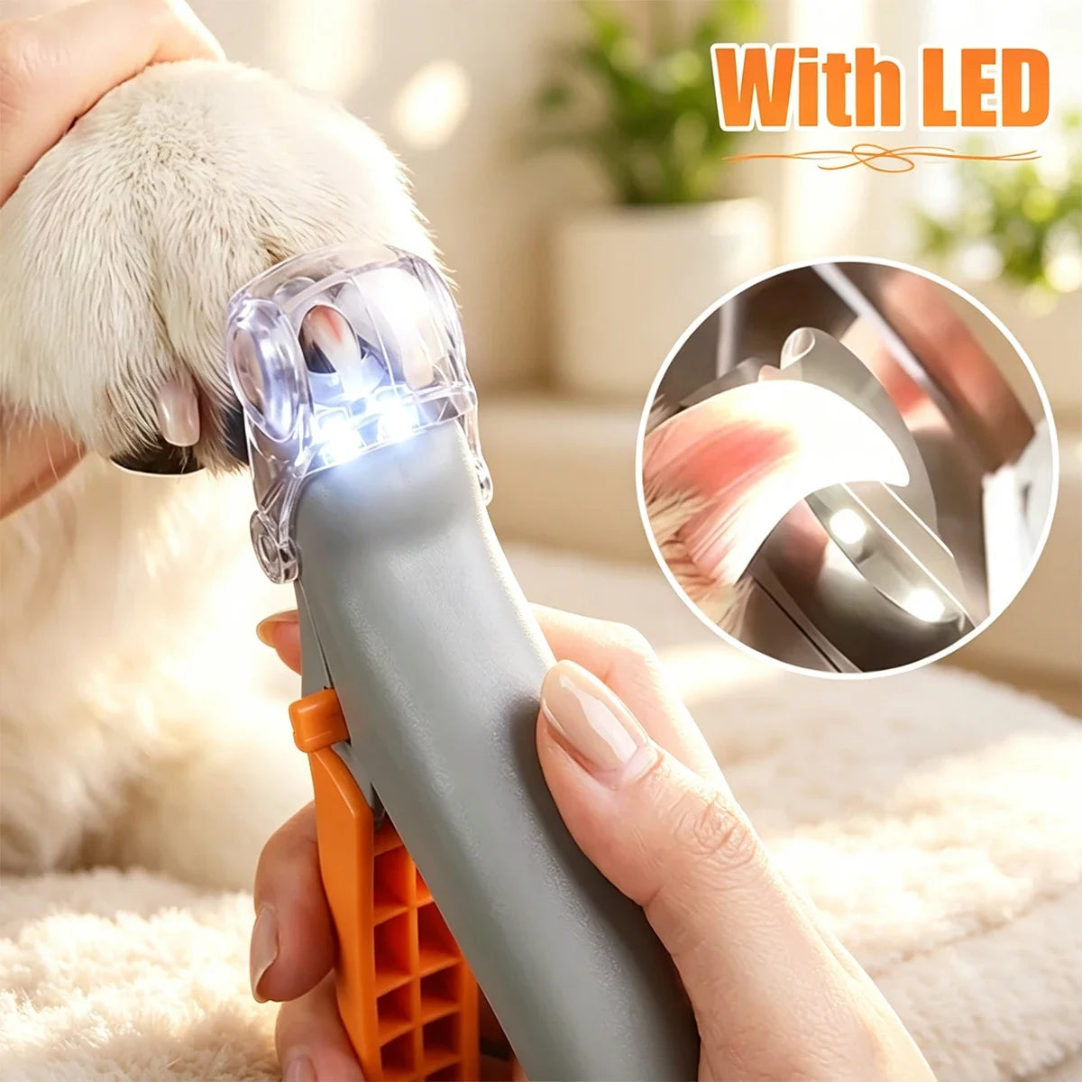 LED Light Pet Nail Clipper With Magnification