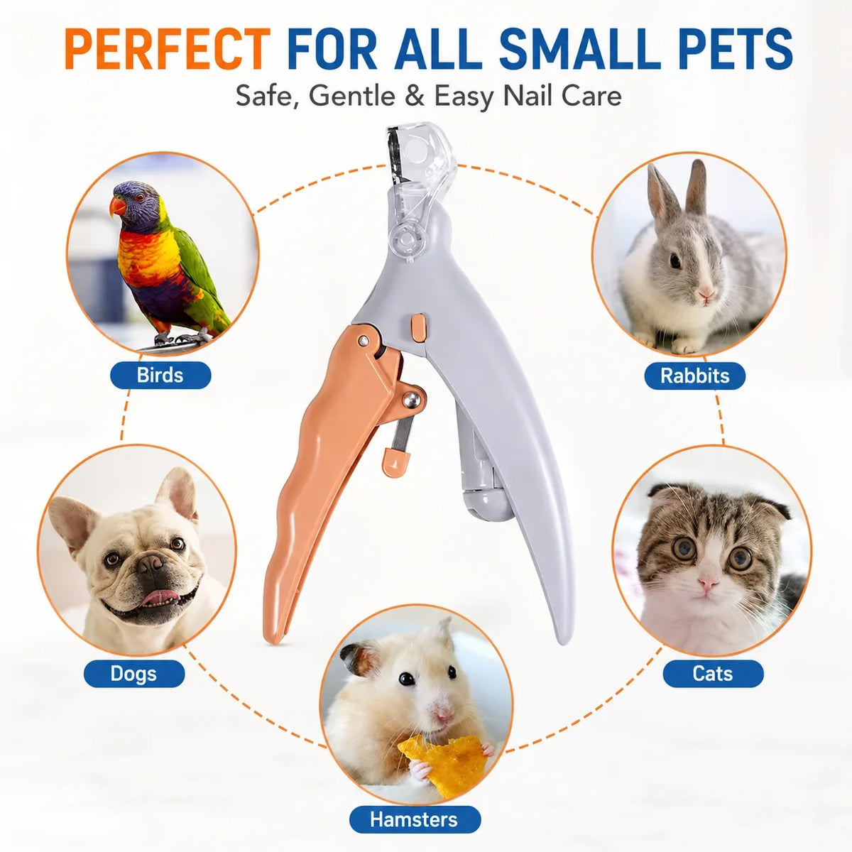 LED Pet Nail Clipper With Magnifying Lens Safe Grooming Tool