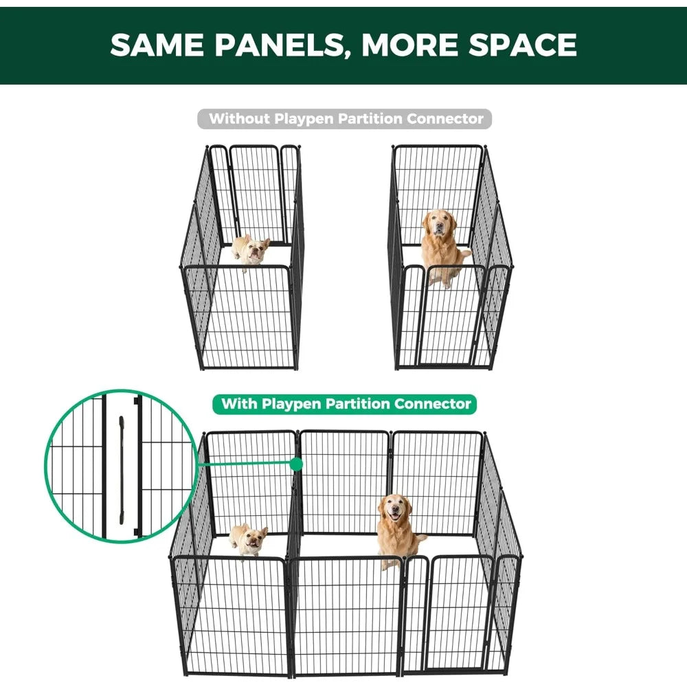 Homeplus Unleashed Indoor Dog Playpen - Stress-Free and Safe Play, Heavy Duty 40 Inch 12 Panels with Connectors,Customized