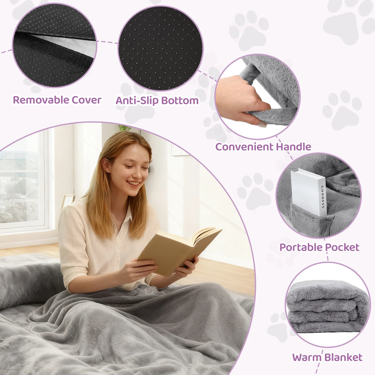 Orthopedic Human Dog Bed With Removable Cover