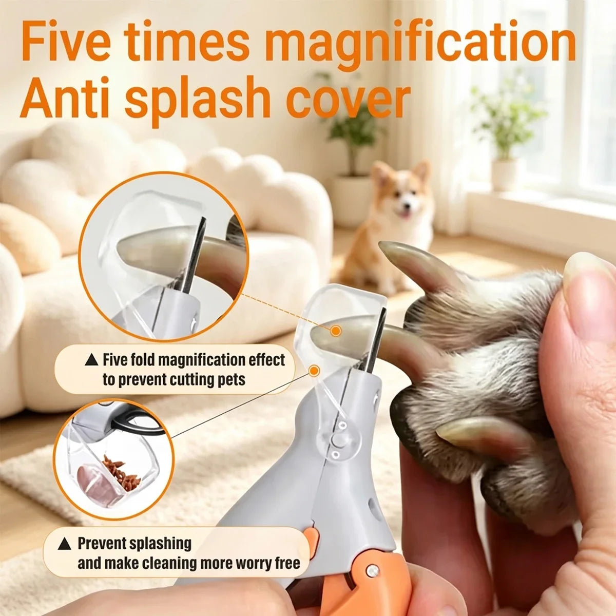 LED Light Pet Nail Clipper With Magnification
