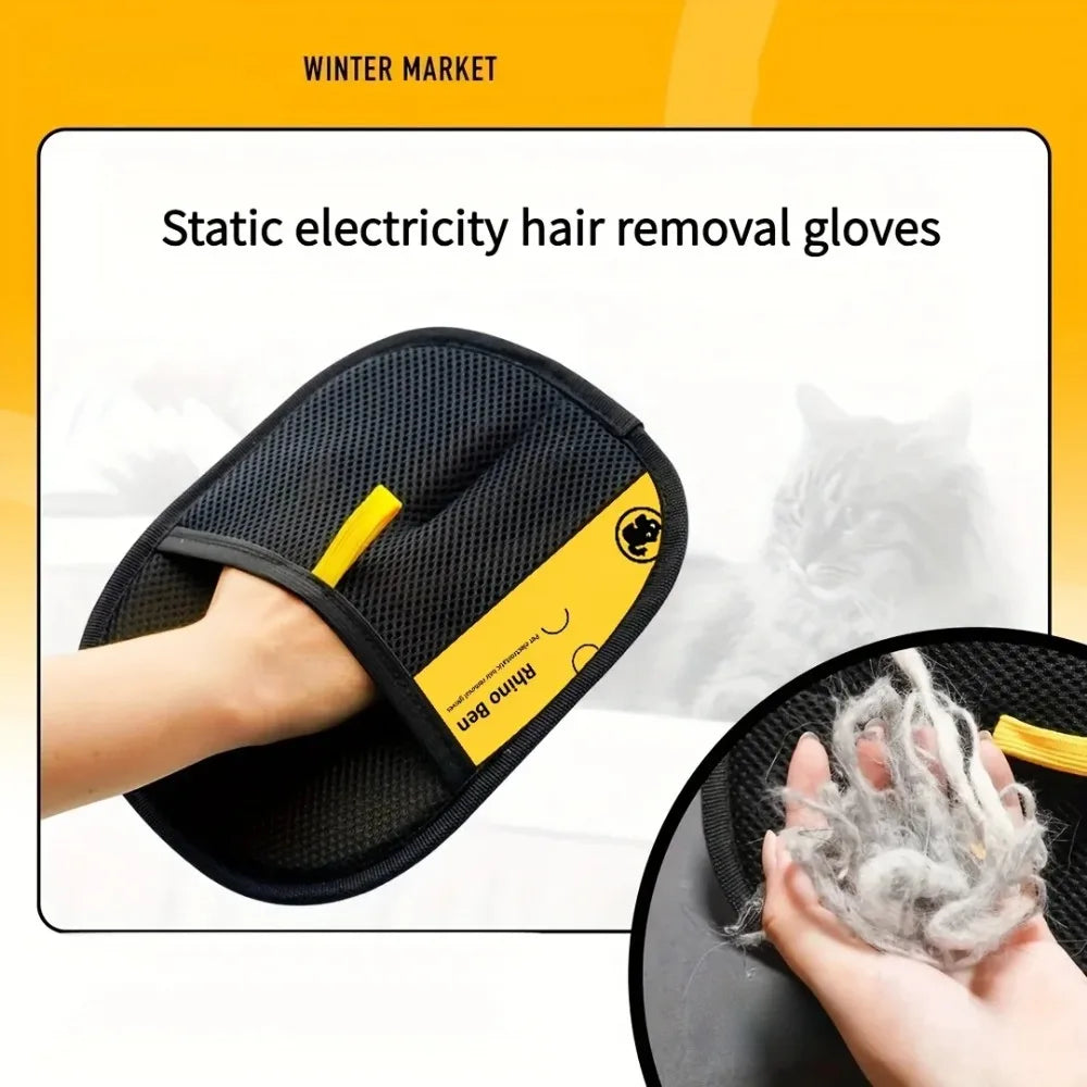 Pet Hair Removal Grooming Gloves for Cats and Dogs