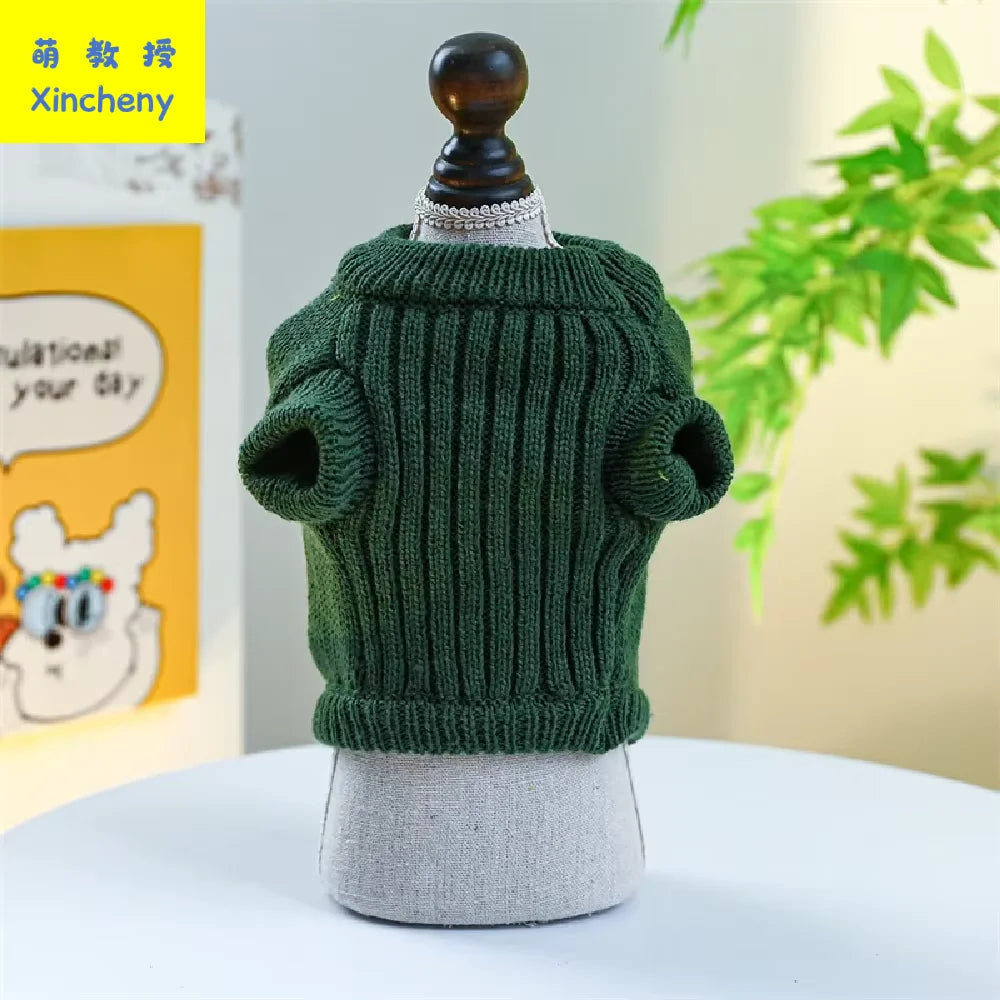 Halloween Dog Dinosaur Sweater Dark Green Warm Knitted Cosplay Cute Soft Stretchy Cat Yorkie Kitten Pet Clothes Hot New