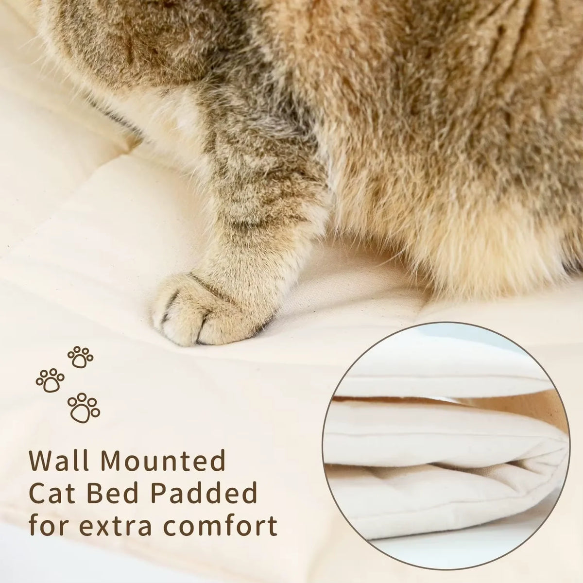 Wall Mounted Cat Hammock Set Multi Functional Climbing Shelves Perches Sisal Scratching Wooden Steps Ladder Large Cat Furniture Kit for Indoor Cats Sleeping Playing