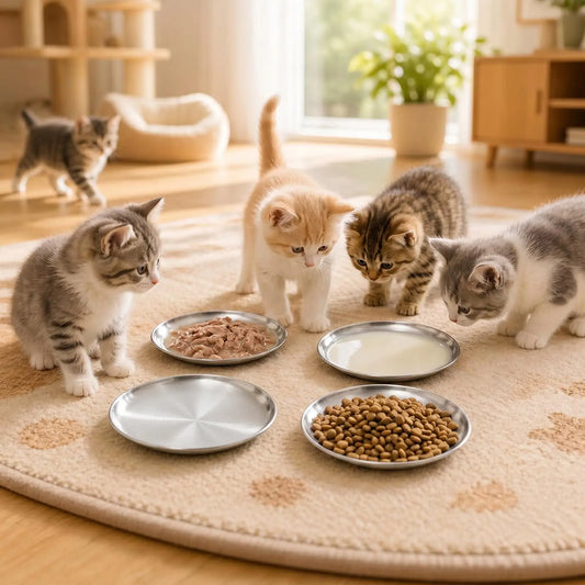 Stainless Steel Whisker Friendly Shallow Cat Bowls