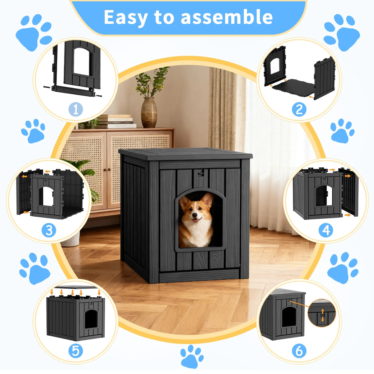 Resin Cat House End Table And Pet Kennel