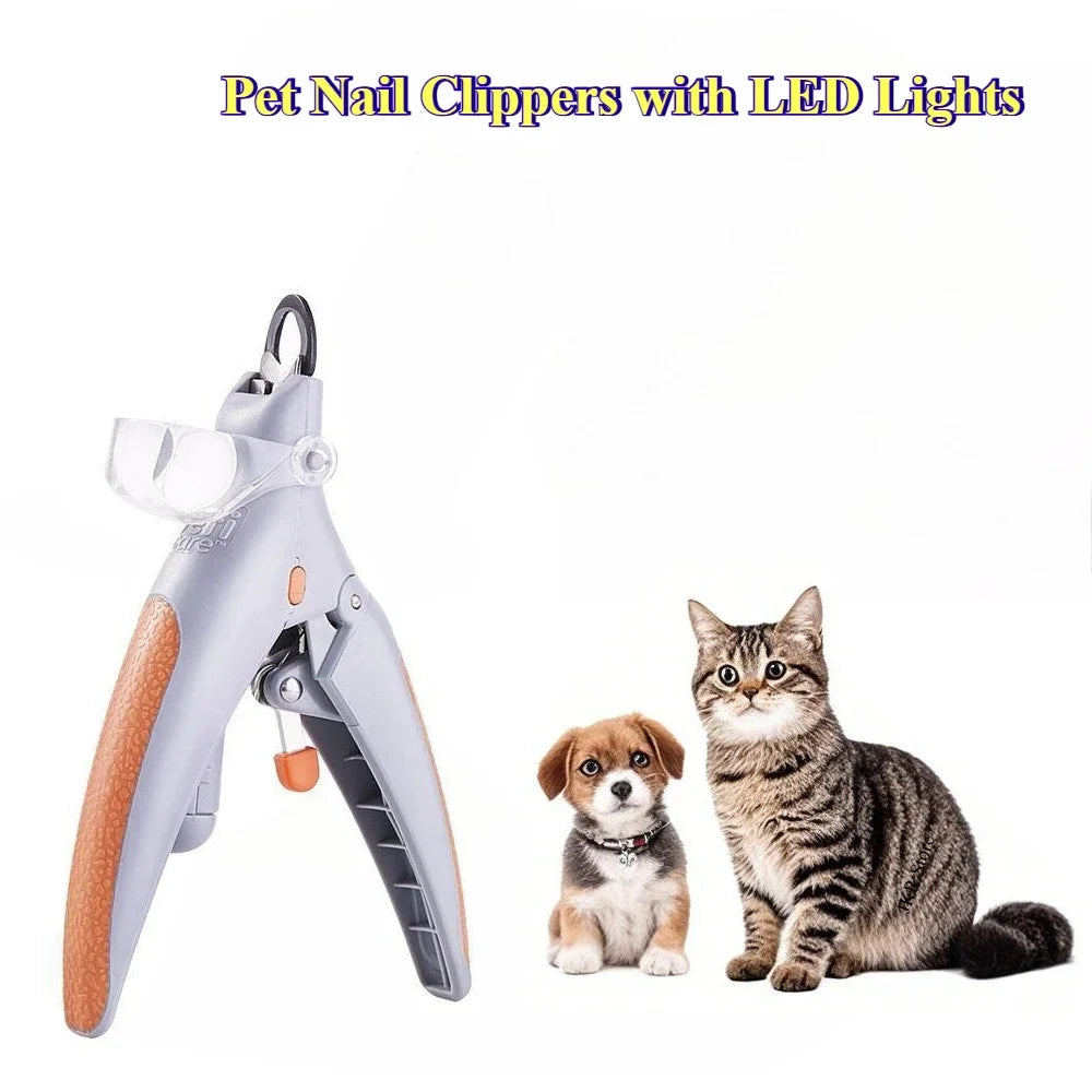 LED Pet Nail Clipper With Magnifying Lens Safe Grooming Tool