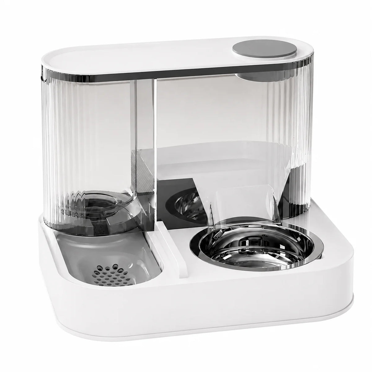Two in One Automatic Pet Feeder and Water Dispenser with Dual Bowls for Cats and Small Dogs