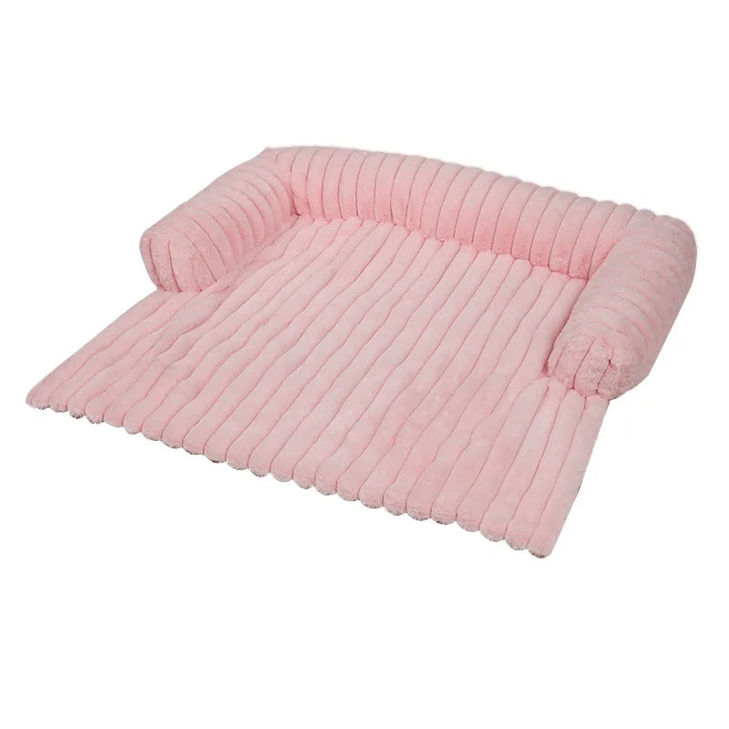 Cozy Plush Pet Sofa Bed for Dogs & Cats, Machine Washable Removable Cushion, Soft Warm Universal Kennel Nest.