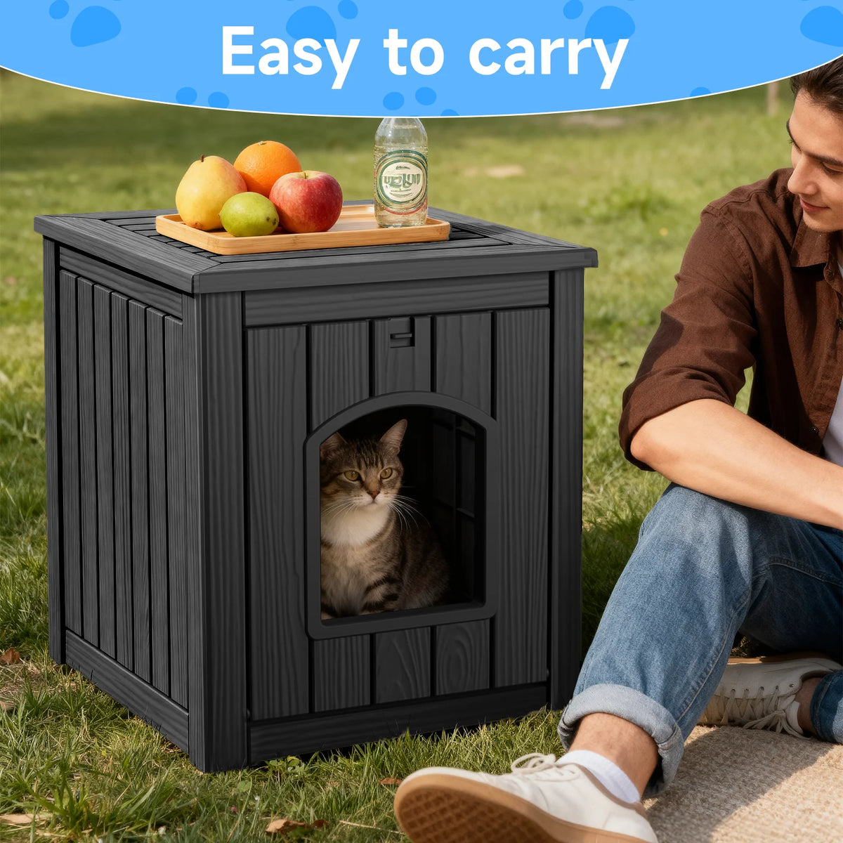 Resin Cat House End Table And Pet Kennel
