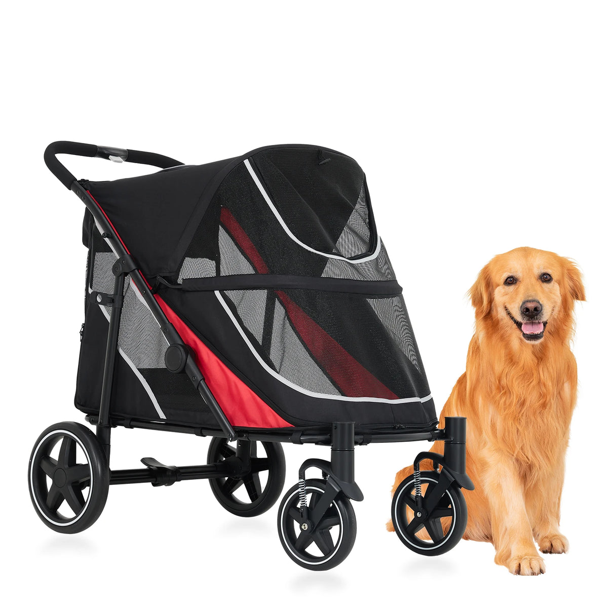 Foldable Pet Stroller for Large and Medium Dogs