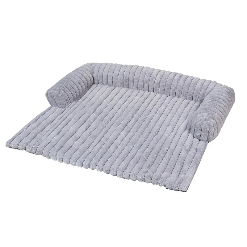 Cozy Plush Pet Sofa Bed for Dogs & Cats, Machine Washable Removable Cushion, Soft Warm Universal Kennel Nest.