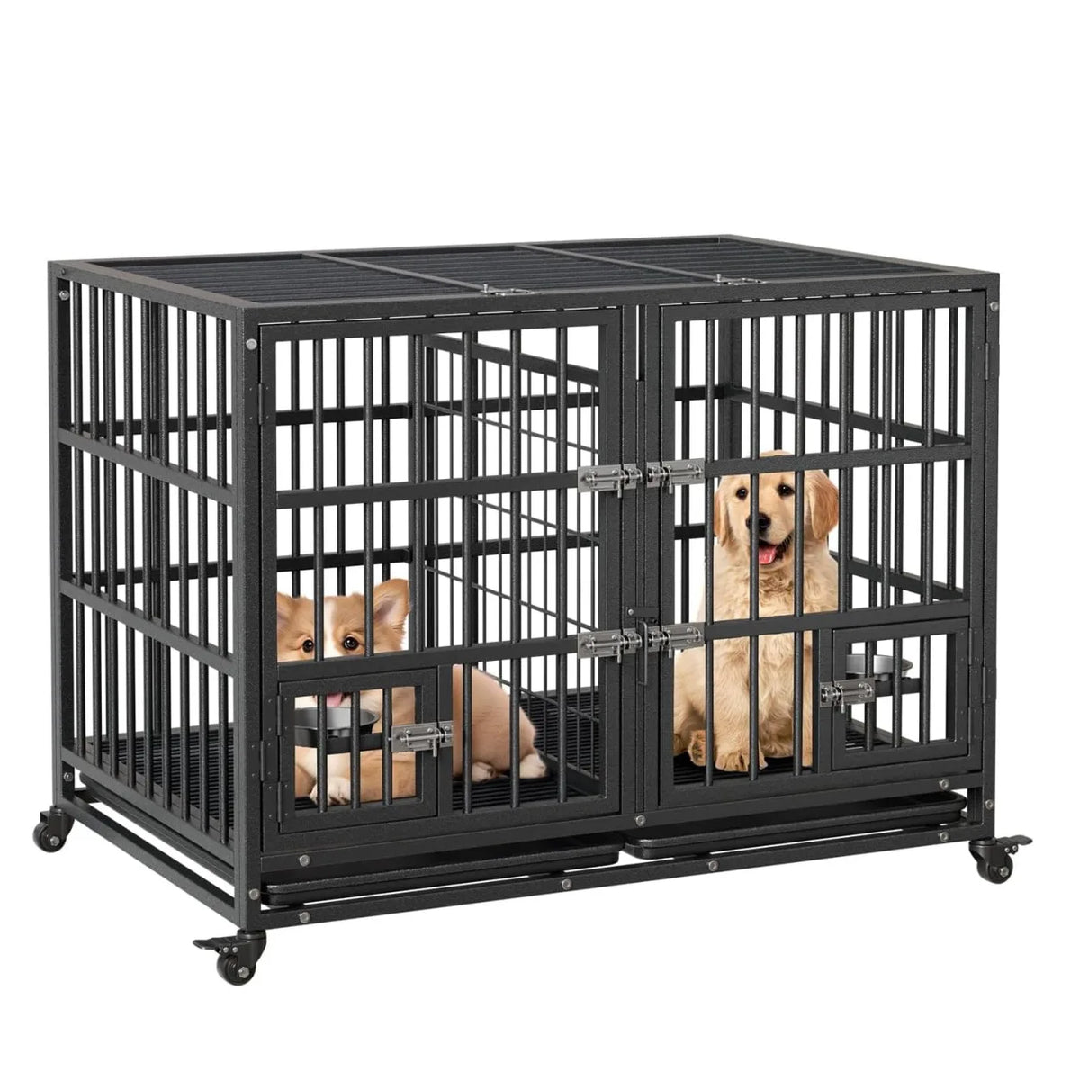 ANIXOL Heavy Duty Metal Dog Crate With Double Doors