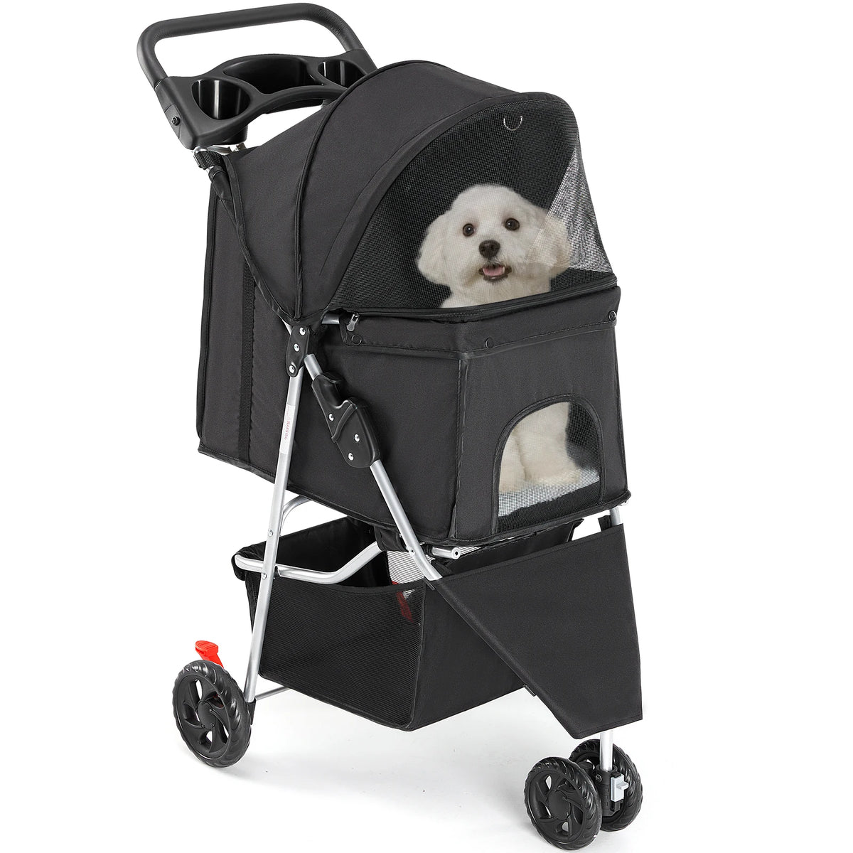 Foldable Three Wheel Pet Stroller for Dogs and Cats