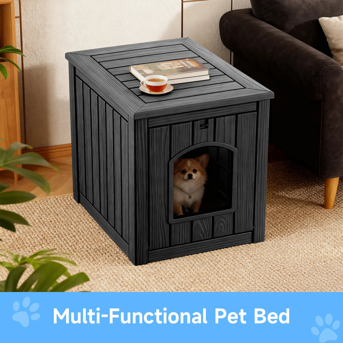 Resin Cat House End Table And Pet Kennel