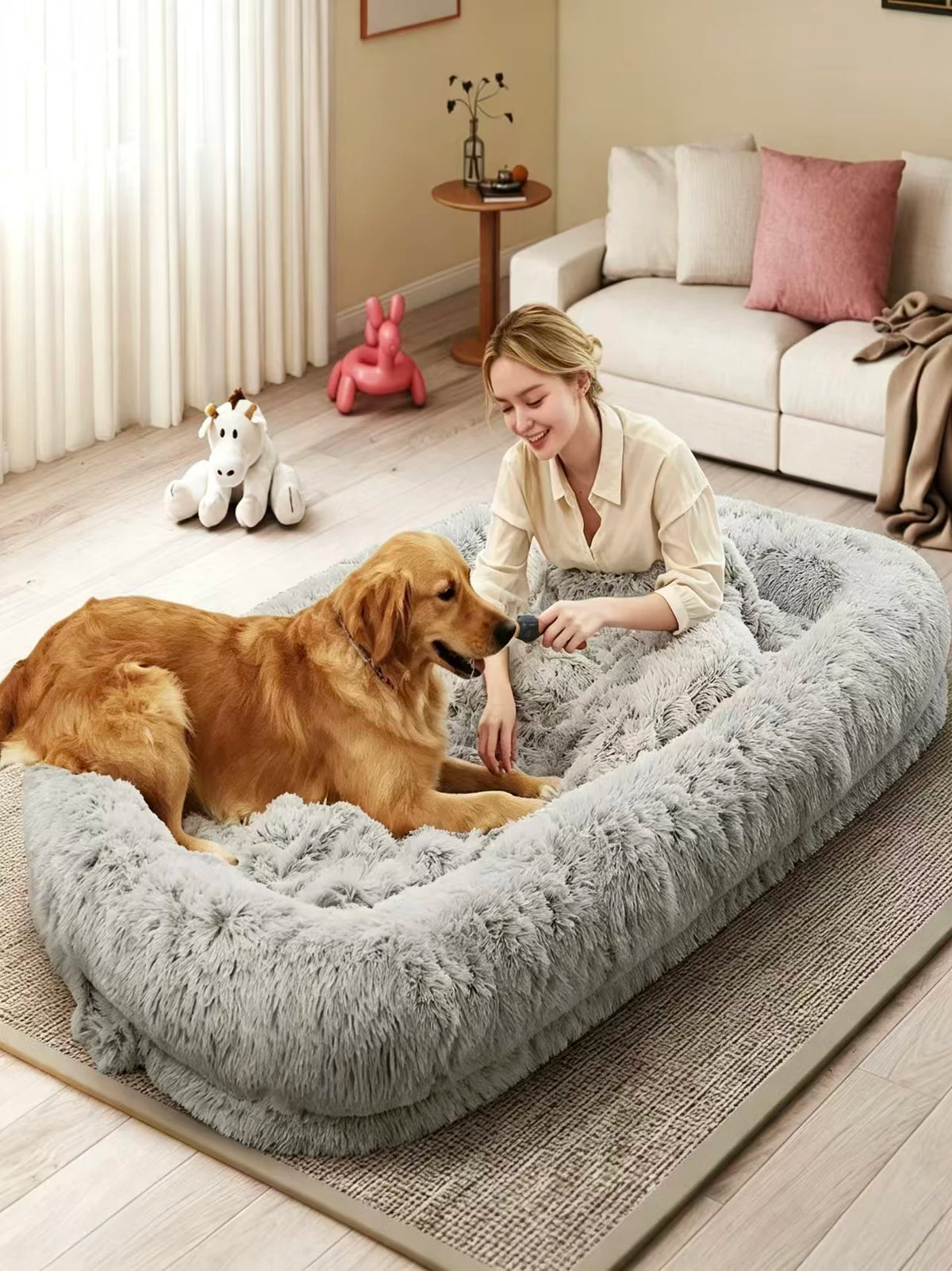 Orthopedic Human Dog Bed With Removable Cover