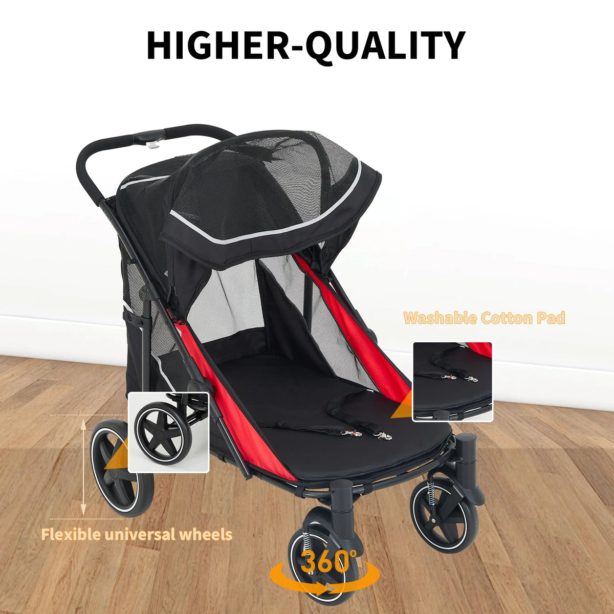 Foldable Pet Stroller for Large and Medium Dogs
