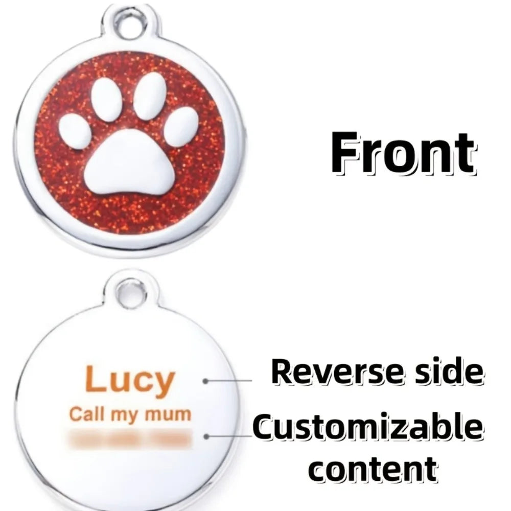 Personalized Reflective Rainbow Leather Choker Collar Customizable Collars With Name Gift For Dog Cat